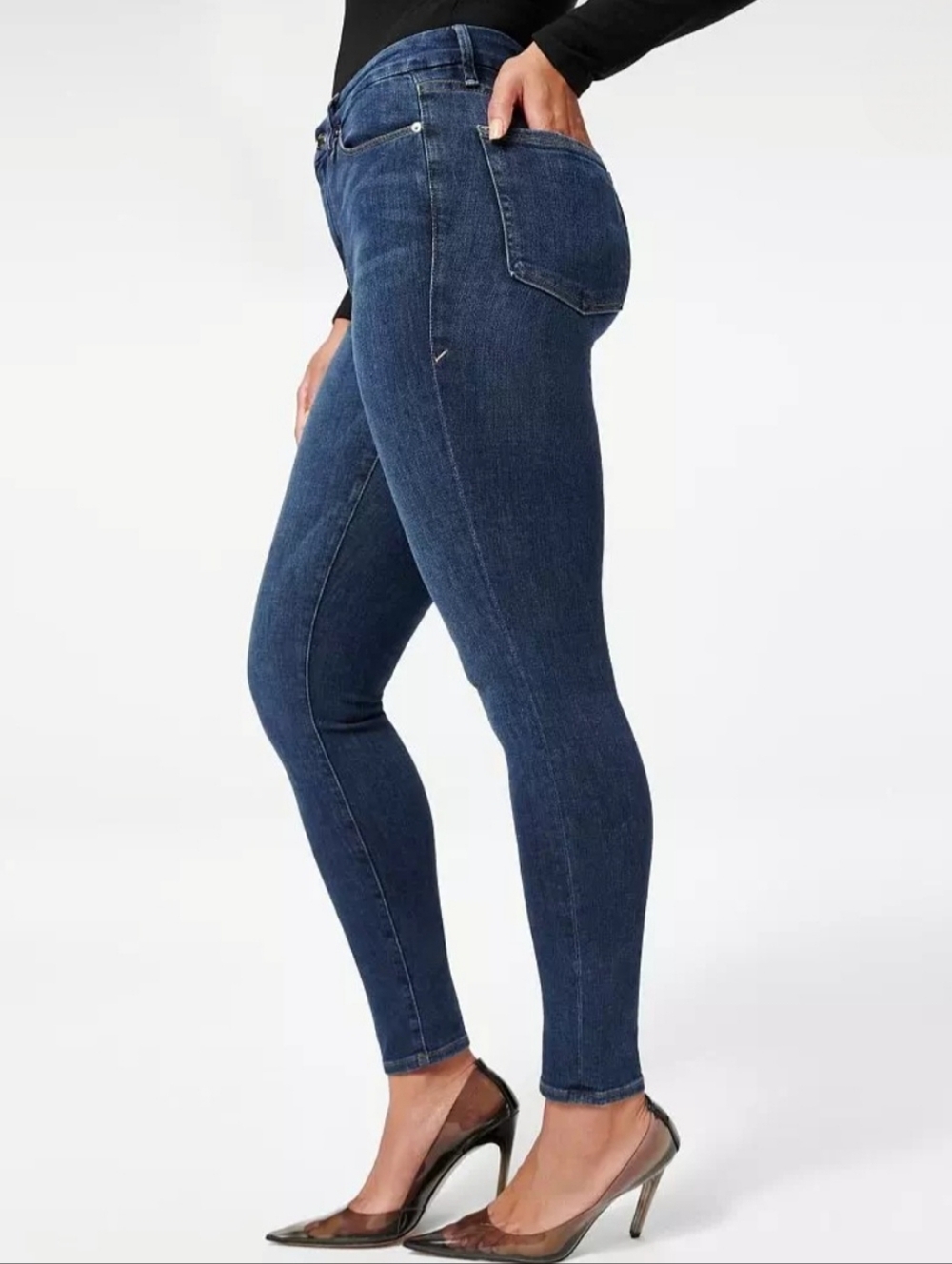 Good American Buckle "Good Legs" Tall High Rise Skinny Jean, Women's Size 14 - Picture 2 of 13